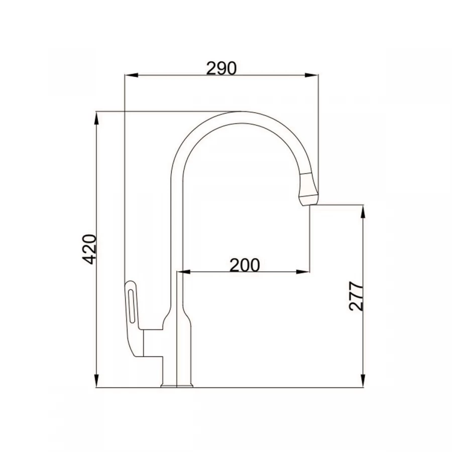 Смеситель Haiba для кухни черный HB71825-7