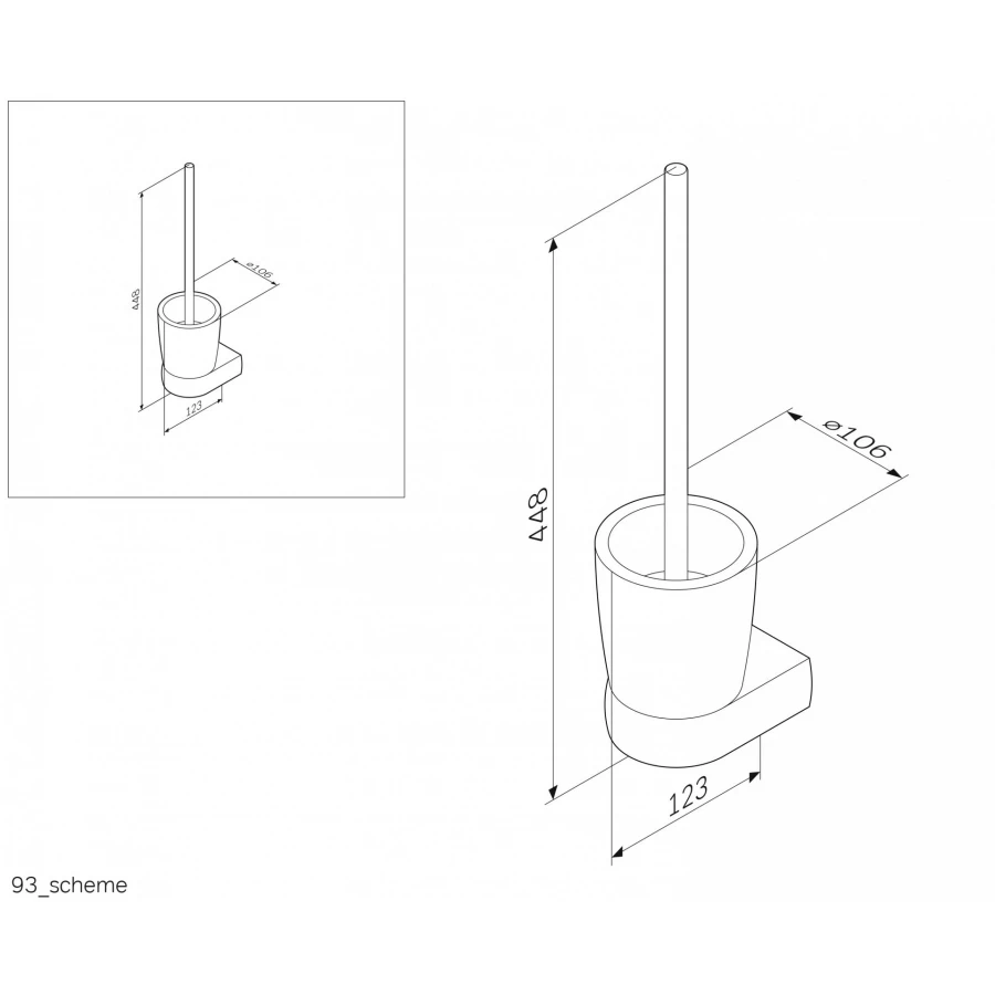 Стойка с туалетной щеткой Am Pm Sensation подвесная A3033300