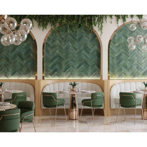 Керамогранит Dune Ceramica Agadir Selva глянцевый зеленый 188570 28х7 см