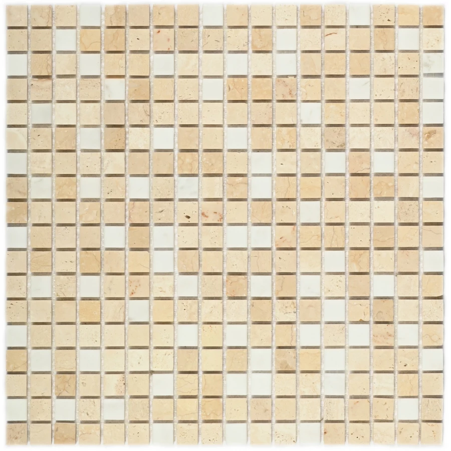 Мозаика Bonaparte Каменная мозаика Geos 15х15 матовая бежевая 30,5х30,5 см