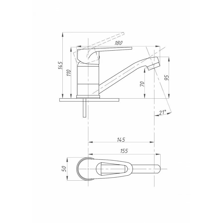 Смеситель для кухни Fauzt FZs-800-114 короткий излив тип См-УмОЦБА, См-МОЦБА хром