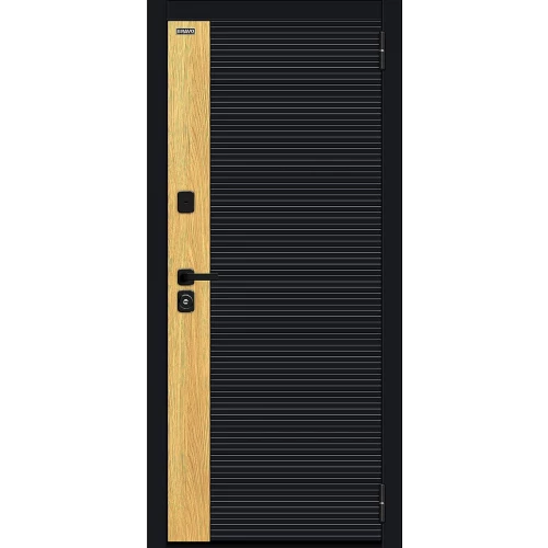 Входная дверь Bravo Эво/SBlack 205x86 Black Shell-Wotan Oak/White Silk левое открывание