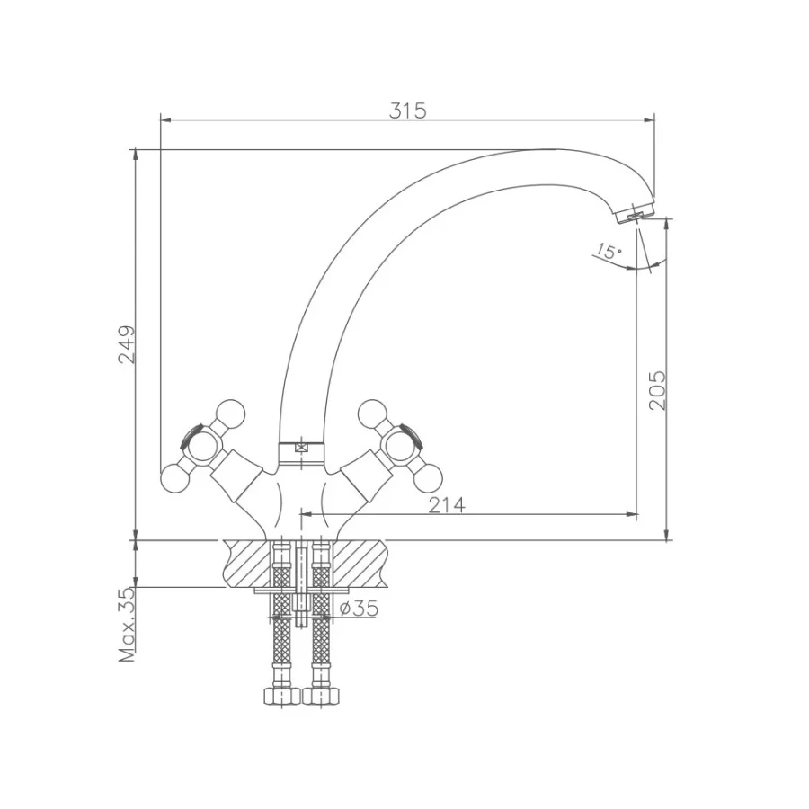 Смеситель для кухни Haiba HB4719-5