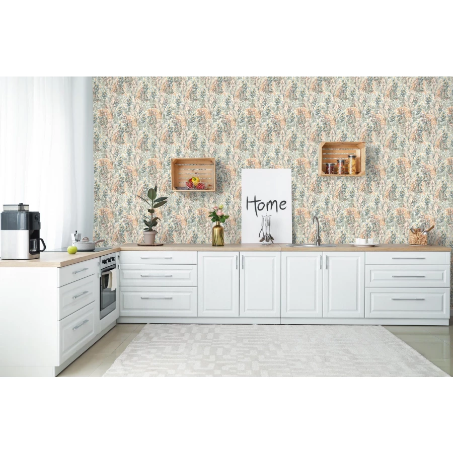 Обои винил на флизелине Lutece Jardin D'eden Красный Желтый Зеленый Белый Коричневый 51202604 10,05x0,53 м