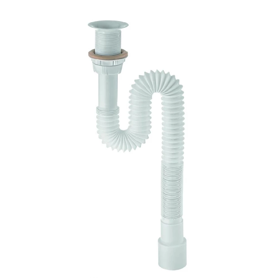 Сифон Wirquin гофрированный 1 ¼ х 40/50 мм L800 мм выпуск пластик для раковины 30717342