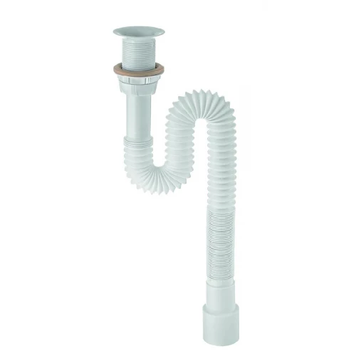 Сифон Wirquin гофрированный 1 ¼ х 40/50 мм L800 мм выпуск пластик для раковины 30717342