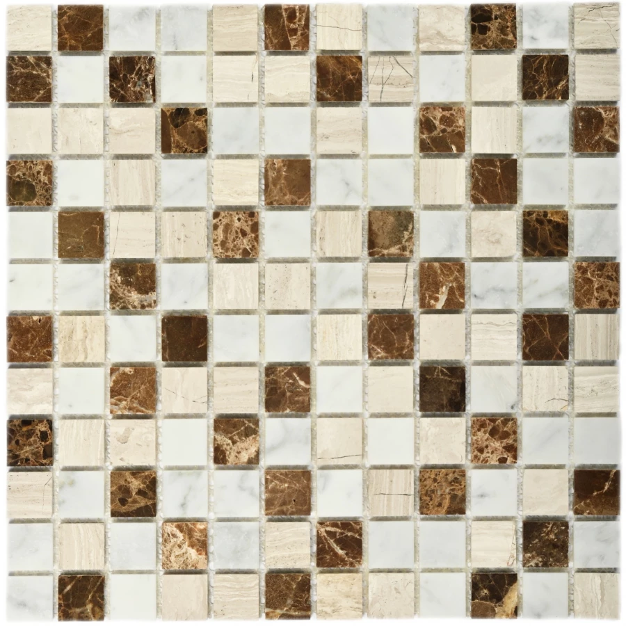 Мозаика Bonaparte Каменная мозаика Manama 23х23 серо-коричневая 30,5х30,5 см