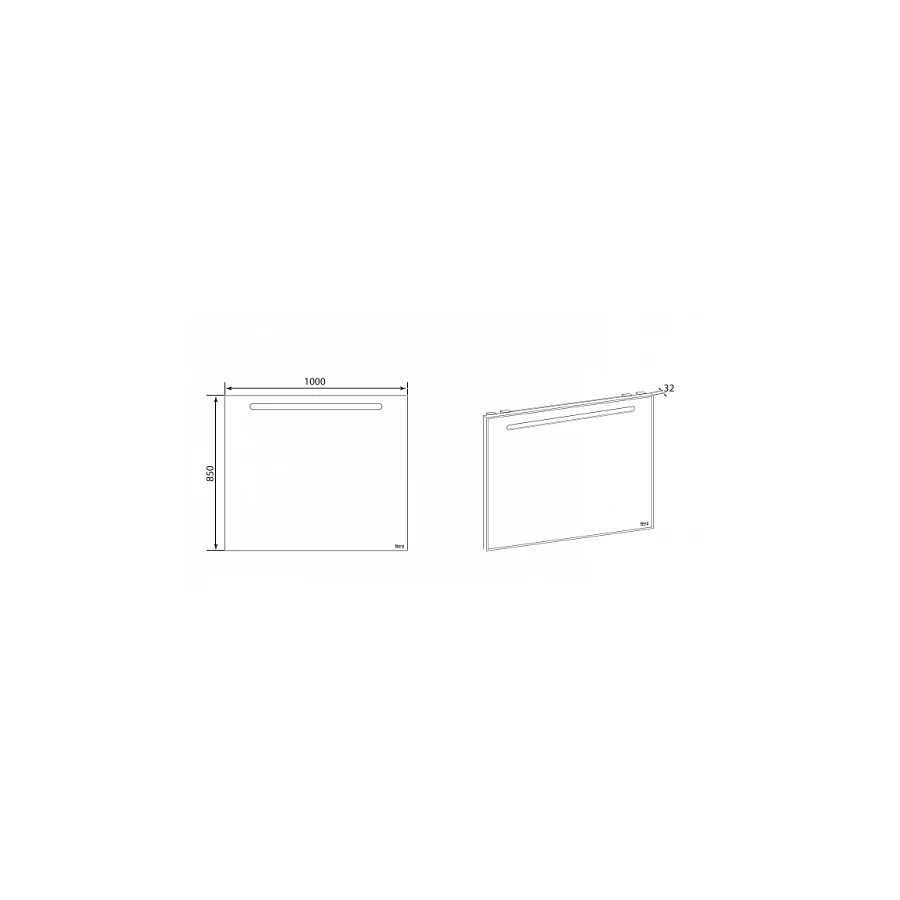 Зеркало Roca The Gap с LED-подсветкой и функцией антизапотевания ZRU9302809 100 см