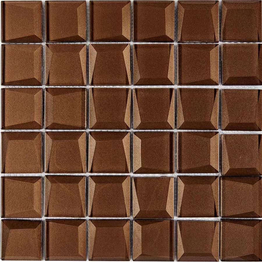 Мозаика из стекла Pixel mosaic Стеклянная мозаика чип 48x48 мм сетка Pix740 30х30 см