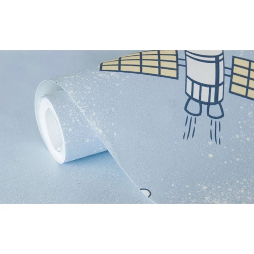 Обои флизелиновые Аспект Deluxe Акцент Космикс белые 70438-16 1,06х10,05 м