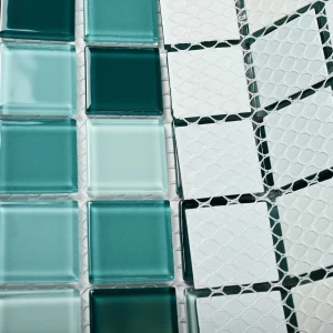 Мозаика Bonaparte Стеклянная мозаика Beauty 25х25 глянцевая бирюзовая 30х30 см