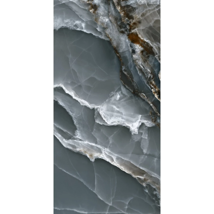 Керамогранит ITC Agate Dark Polished глянцевый серый 120х60 см