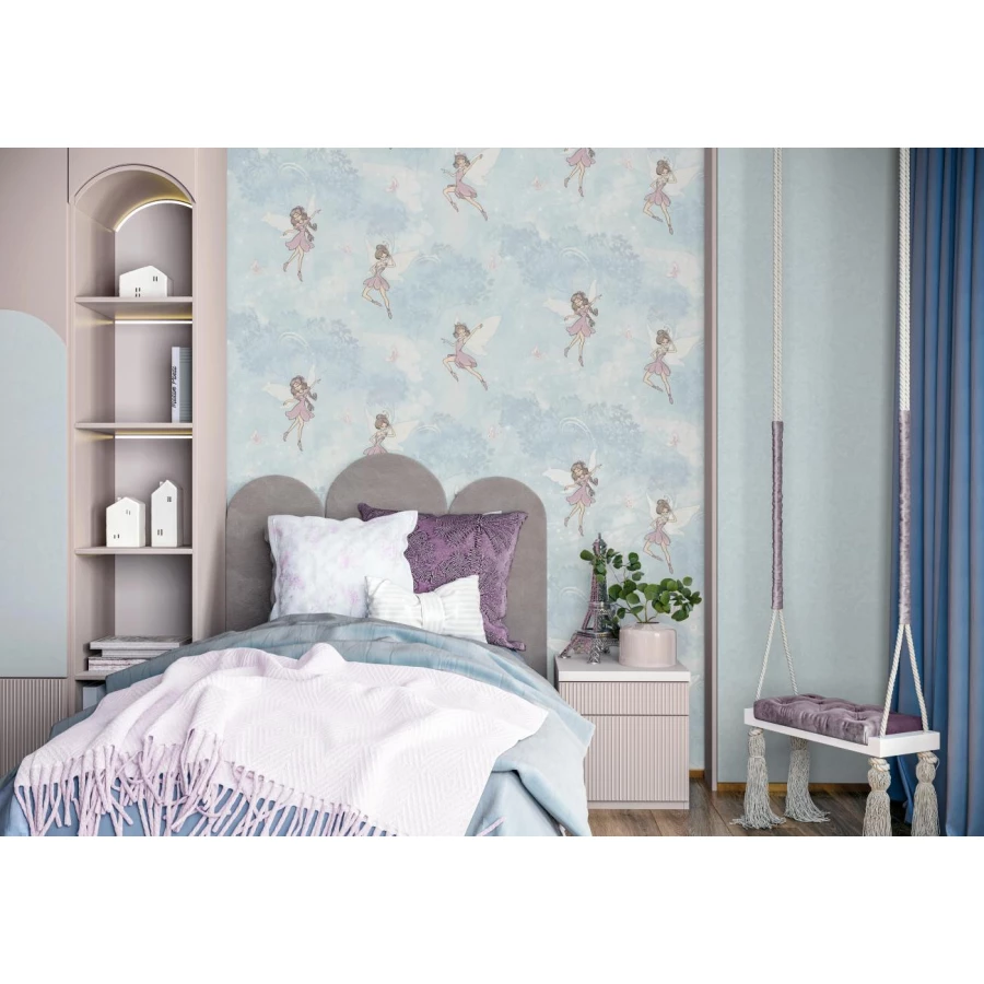 Обои флизелиновые Palitra Home Mary Fairy HomeColor голубые HC72343-65 1,06х10,05 м