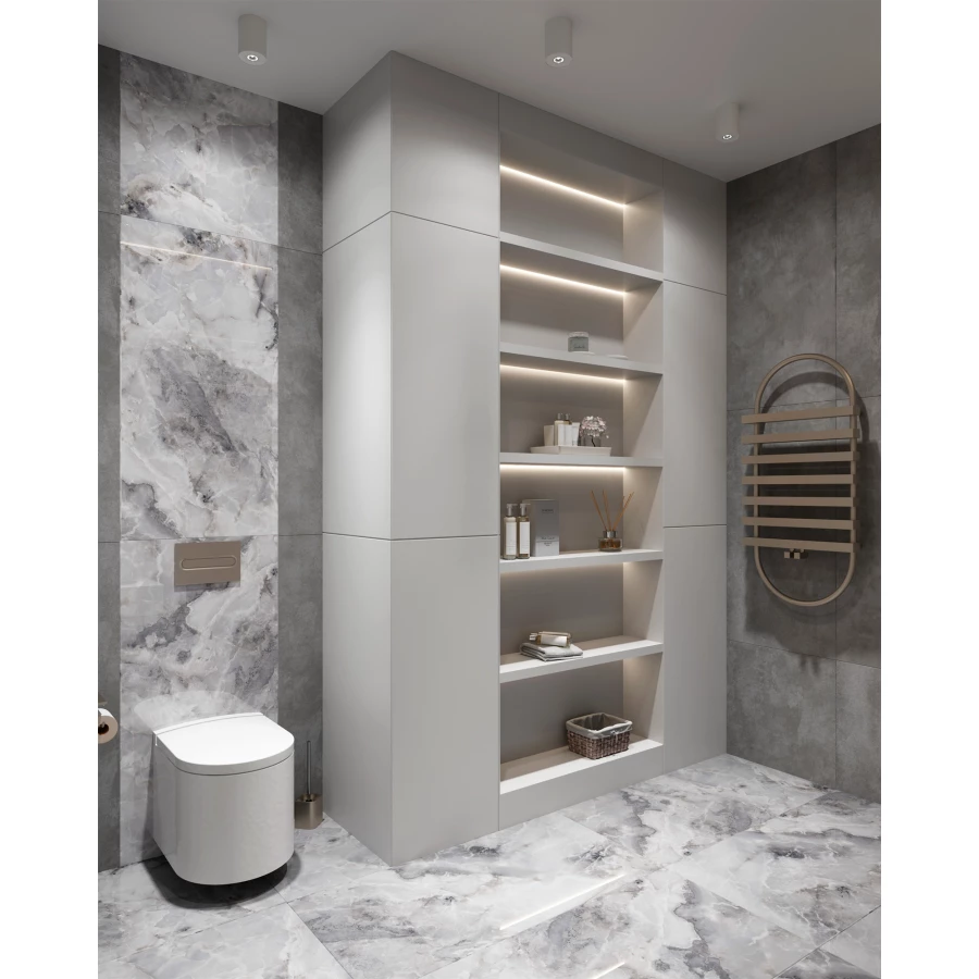 Керамогранит Arcadia Ceramica Invisible Onyx Grey Full Polished серый FP1026-A 120х60 см