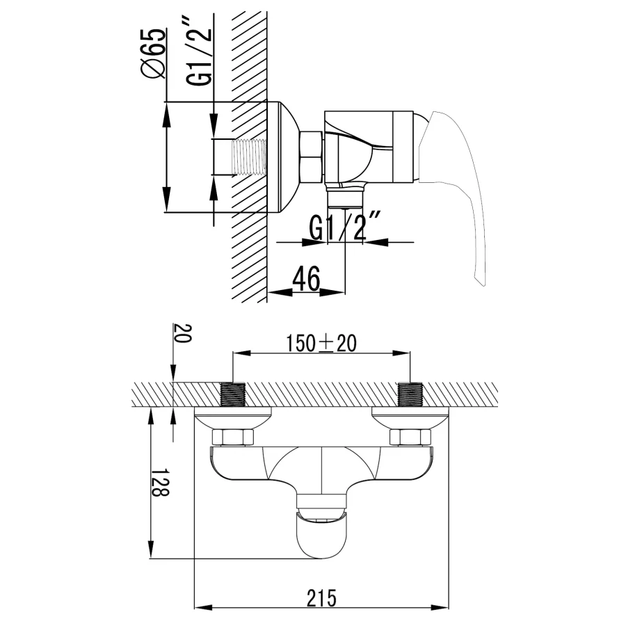 Смеситель для душа Azario Sintra керамический картридж хром AZ-WKF33361C