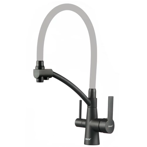 Смеситель для кухонной мойки под фильтр питьевой воды Savol S-L1805H-04 черный