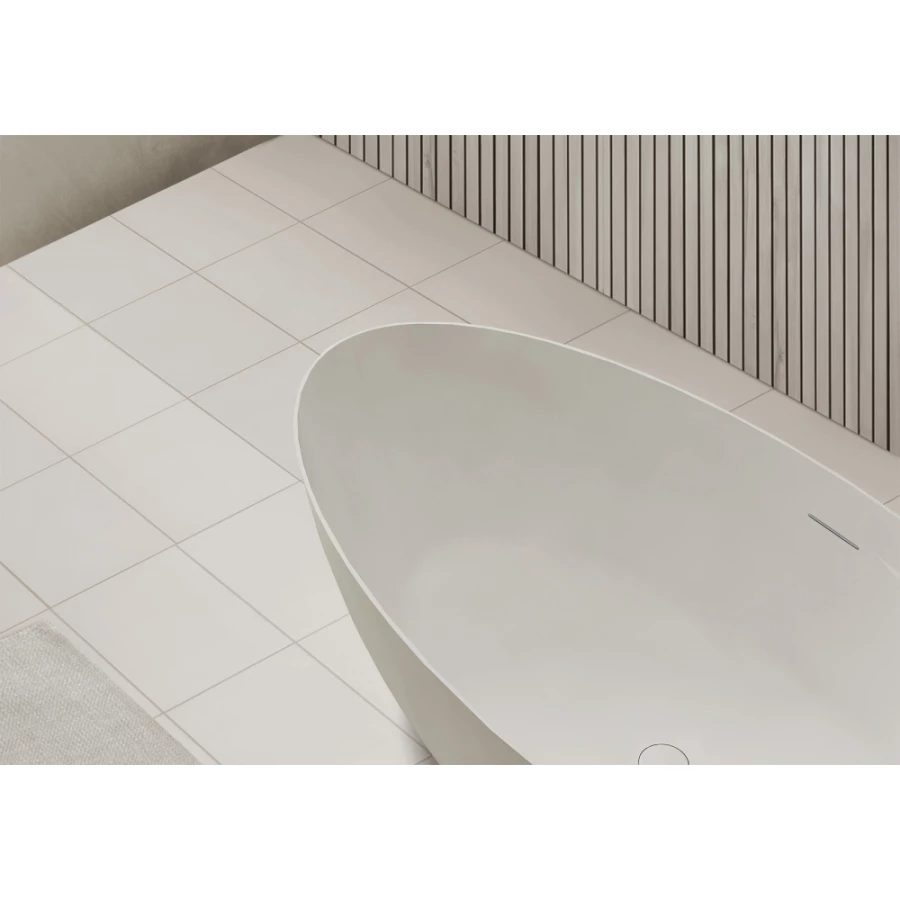 Ванна из искусственного камня Abber Stein белая матовая AS9625-1.6 160х75 см