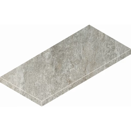 Ступень угловая левая из керамогранита Italon Магма X2 Сильвер серая 620070003037 60х33 см