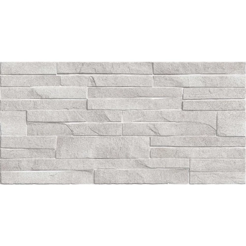 Плитка настенная Alma Ceramica Discover рельефная глянцевая серая TWU2550DCV14 50х24,9 см