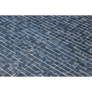 Мозаика Pixel mosaic Мрамор Nero Marquna чип 15х15 мм сетка Полированная Pix 244 30,5х30,5 см