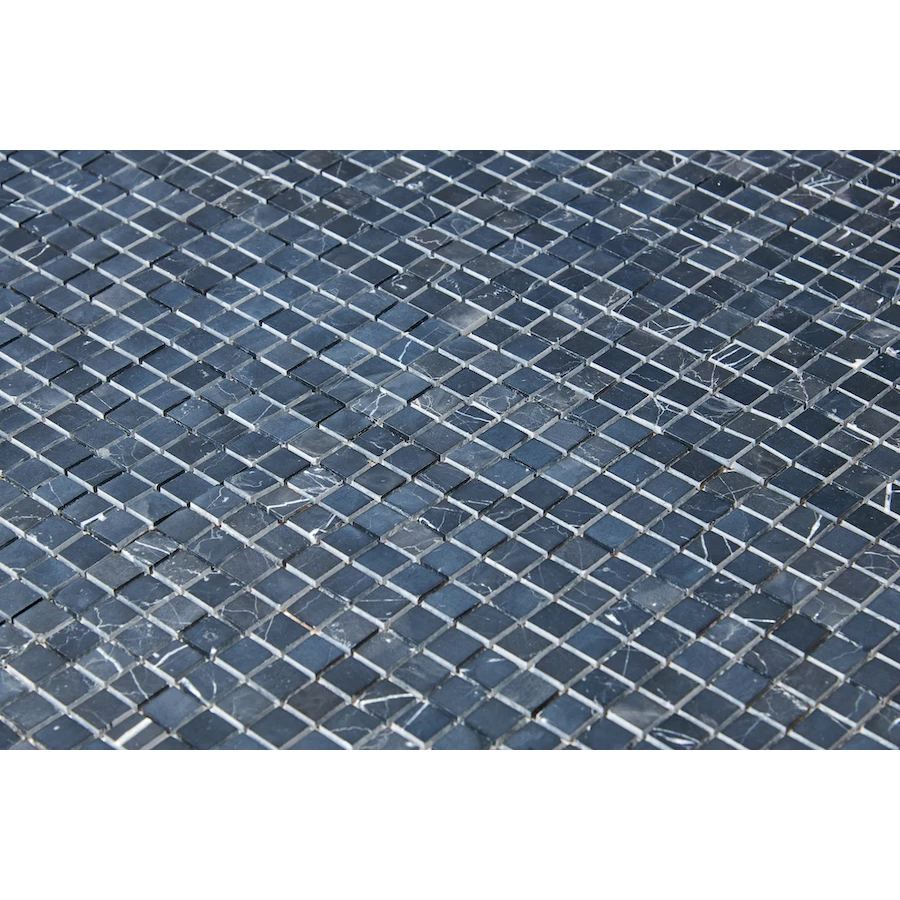 Мозаика Pixel mosaic Мрамор Nero Marquna чип 15х15 мм сетка Полированная Pix 244 30,5х30,5 см