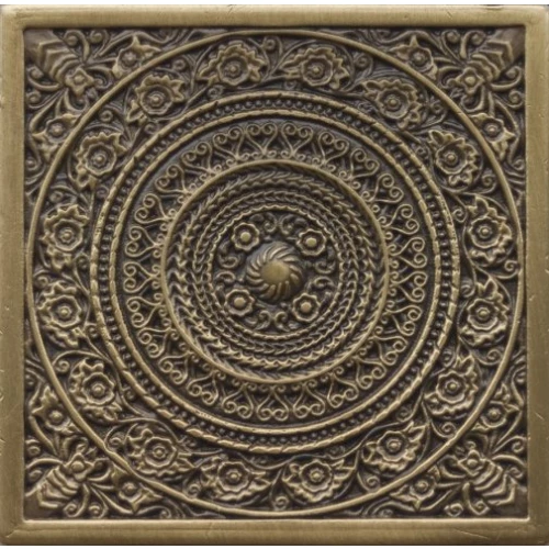 Вставка Moneli Decor Металлические вставки Rosal Satined brass бронза сатинированная MNL000007 6х6 см