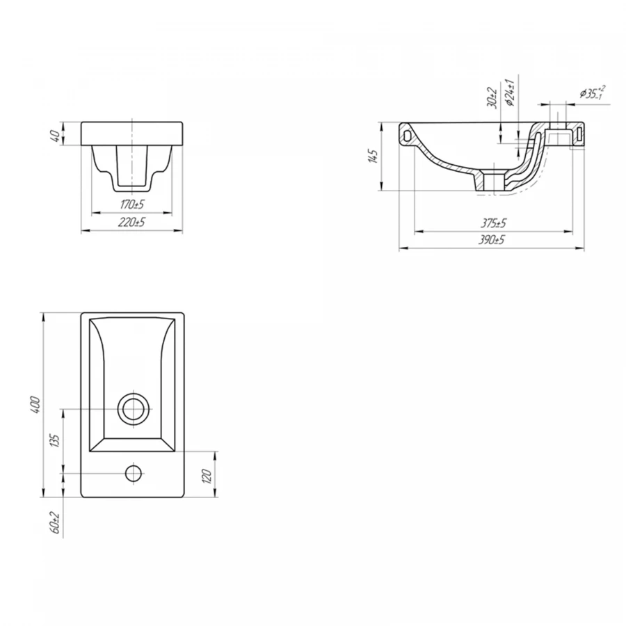 Раковина Vigo Como 40 белая Ц0000008857 40x22 см