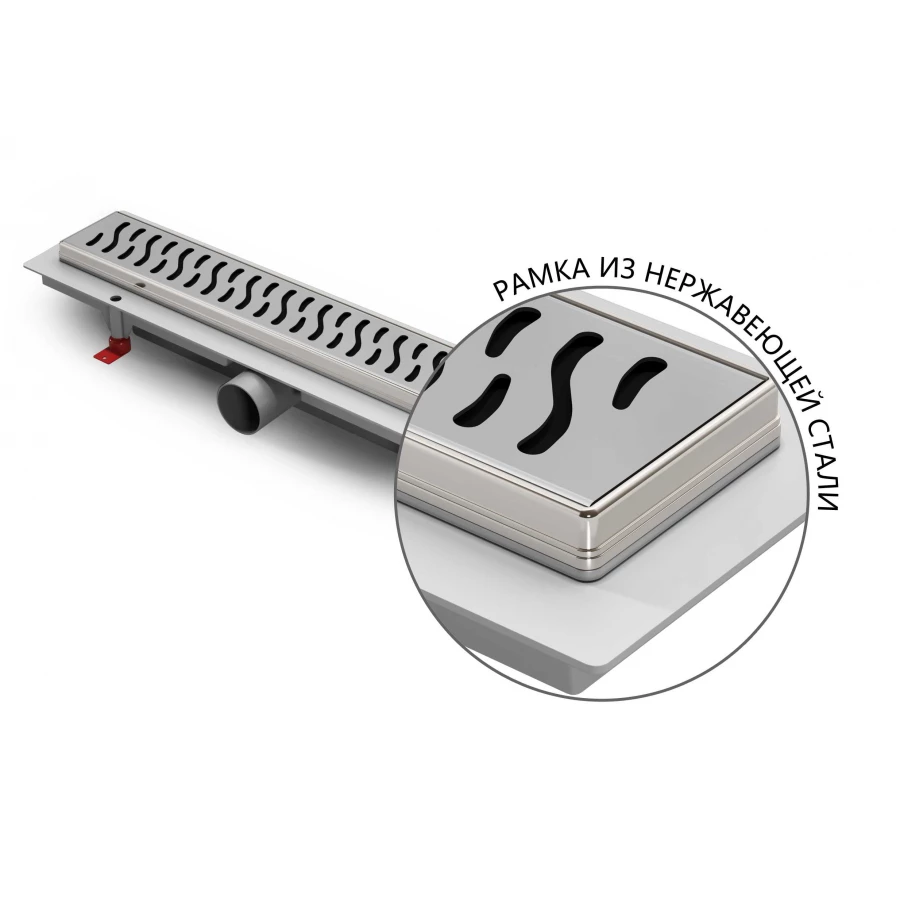 Душевой лоток Creto Zigzag с решеткой хром CRE-950 ZN 95 см