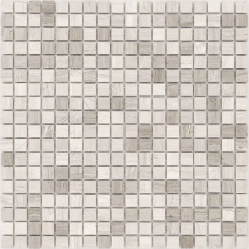 Мозаика из натурального камня Caramelle Mosaic Travertino Silver POL серый 30,5x30,5 см