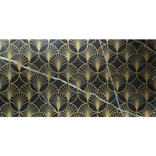 Керамогранит Dune Black&Light Calacatta Tiara глянцевый черный 188712 120х60 см