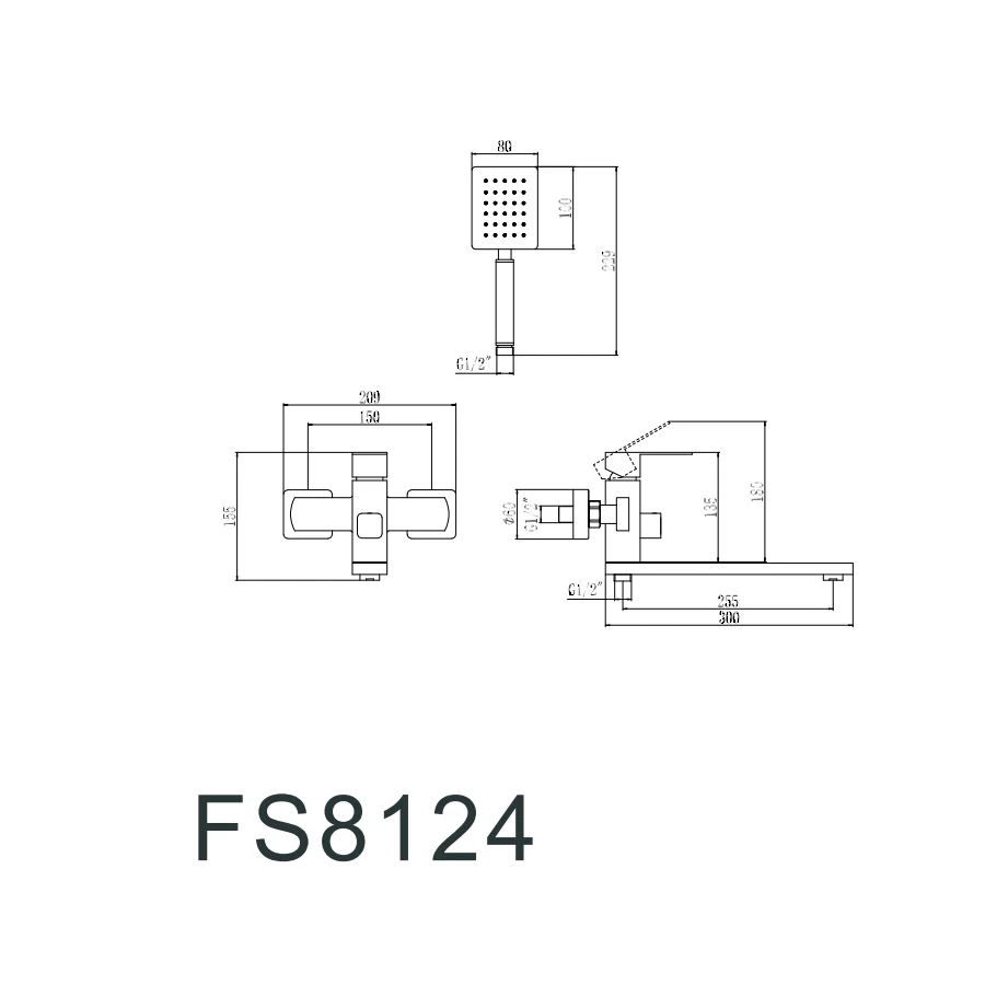 Смеситель для ванны Fmark FS8124H черный