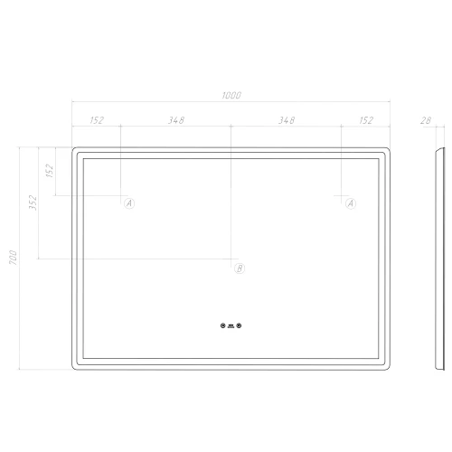 Зеркало Vigo Geometry Step 1000 235 100x70 см
