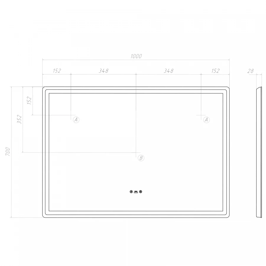 Зеркало Vigo Geometry Step 1000 235 100x70 см