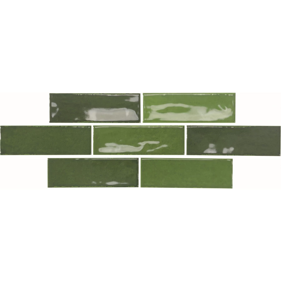 Керамогранит Monopole Artisan Green 002483 глянцевый зеленый 15x5 см