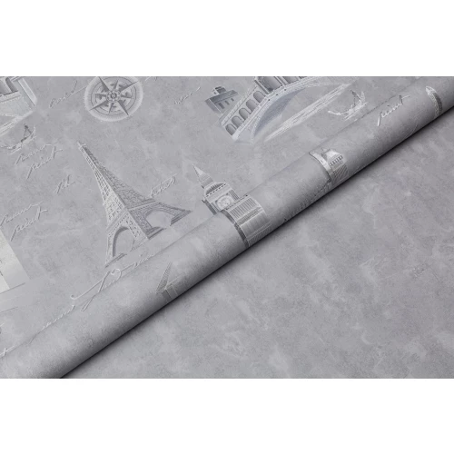 Обои флизелиновые Palitra Life Travel Wall серые PL72407-44 1,06х10,05 м