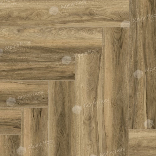 Каменно-полимерная плитка SPC Alpine Floor Nut Орех Акорн светло-коричневая ECO 22-6 MC 43 класс 4 мм