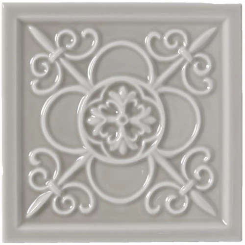 Плитка керамическая Adex Студио Релиеве Визcая Граыстоне / Studio Relieve Vizcaya Graystone глянцевая серая ADST4036 14,8х14,8 см
