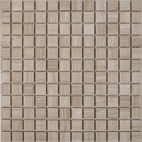 Мозаика Pixel mosaic Мрамор White Wooden чип 23x23 мм сетка Полированная Pix 254 30,5х30,5 см