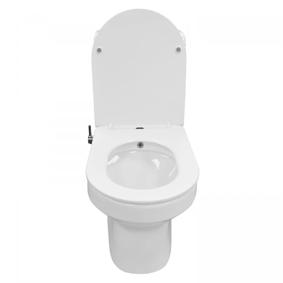 Унитаз-моноблок Azario Brusco напольный со встроенной функцией биде в комплекте с сиденьем дюропласт микролифт AZ-1085B 70x38x80.5 см