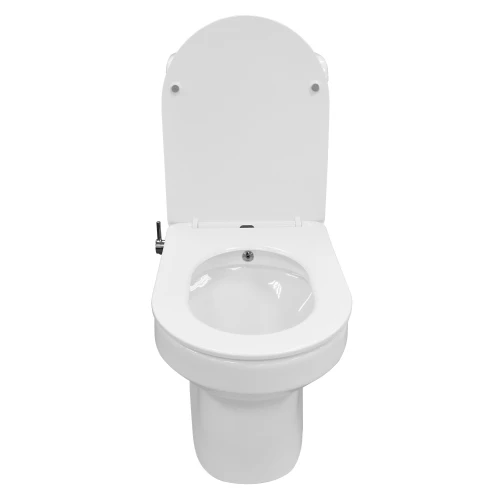 Унитаз-моноблок Azario Brusco напольный со встроенной функцией биде в комплекте с сиденьем дюропласт микролифт AZ-1085B 70x38x80.5 см