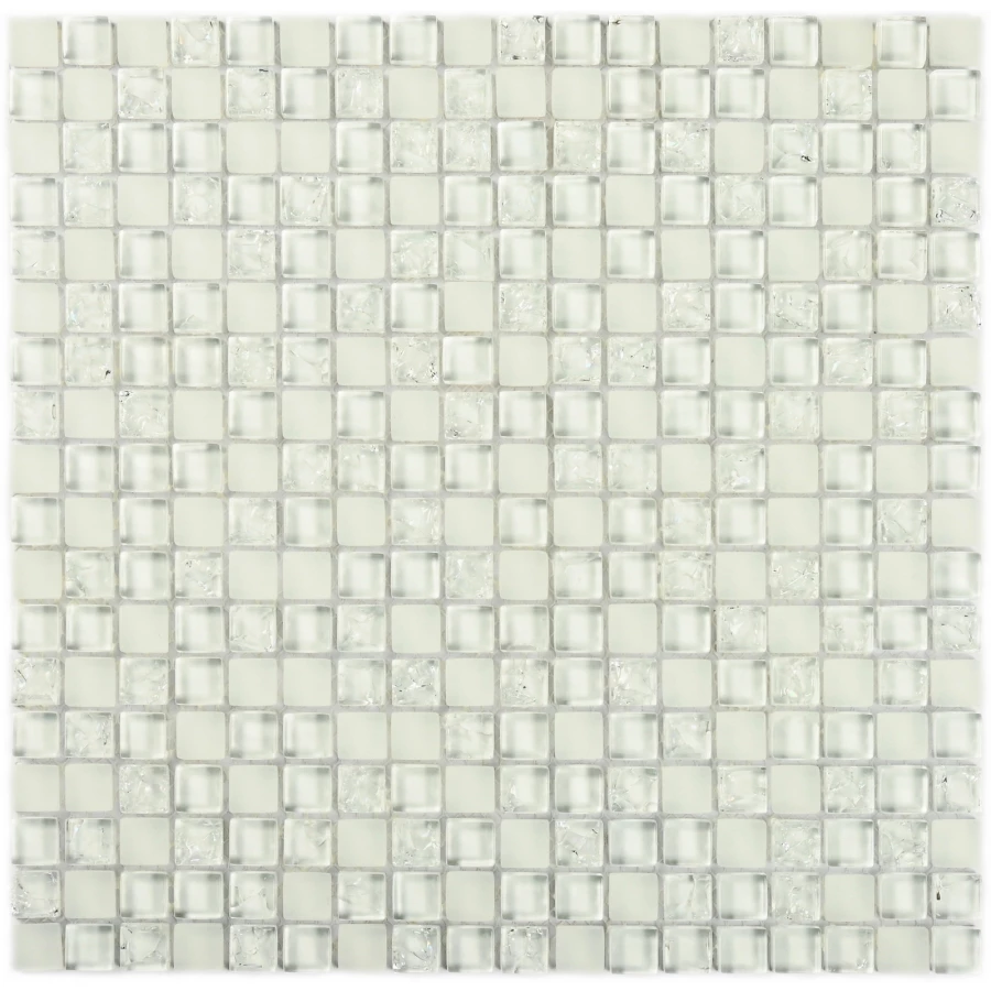 Мозаика Bonaparte Стеклянная мозаика Apollo 15х15 белая 30х30 см