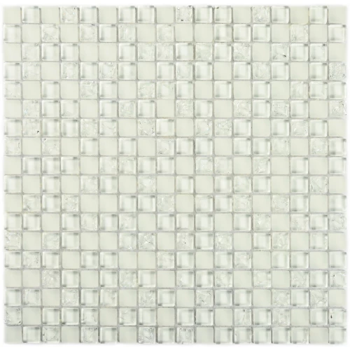Мозаика Bonaparte Стеклянная мозаика Apollo 15х15 белая 30х30 см