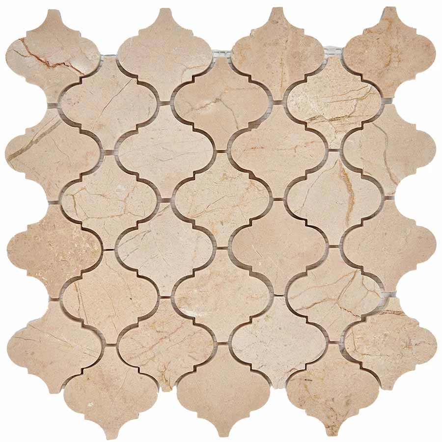 Мозаика Pixel mosaic Мрамор Cream Marfil чип 74x74 мм сетка Полированная PIX 292 31,5х30,5 см