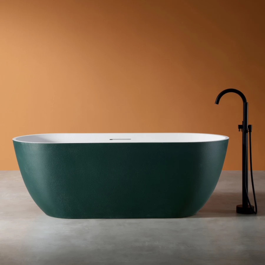 Ванна из искусственного камня Abber Frankfurt темно-зеленая матовая AM9941MBG 170x75 см