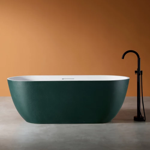Ванна из искусственного камня Abber Frankfurt темно-зеленая матовая AM9941MBG 170x75 см
