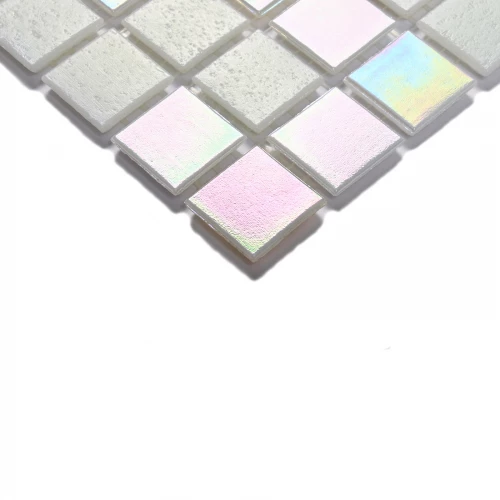 Мозаика Bonaparte Стеклянная мозаика Dana 20х20 глянцевая бело-зеленая 32,7х32,7 см