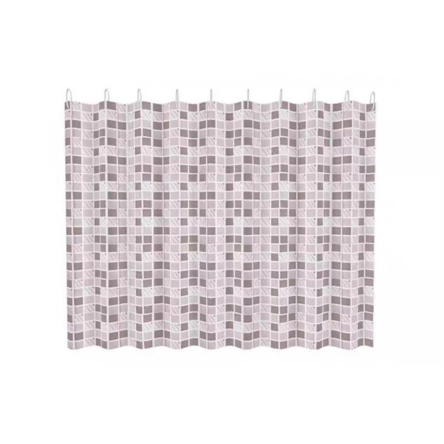 Шторка для ванны Fashun коричнево-бежевая плитка A8816