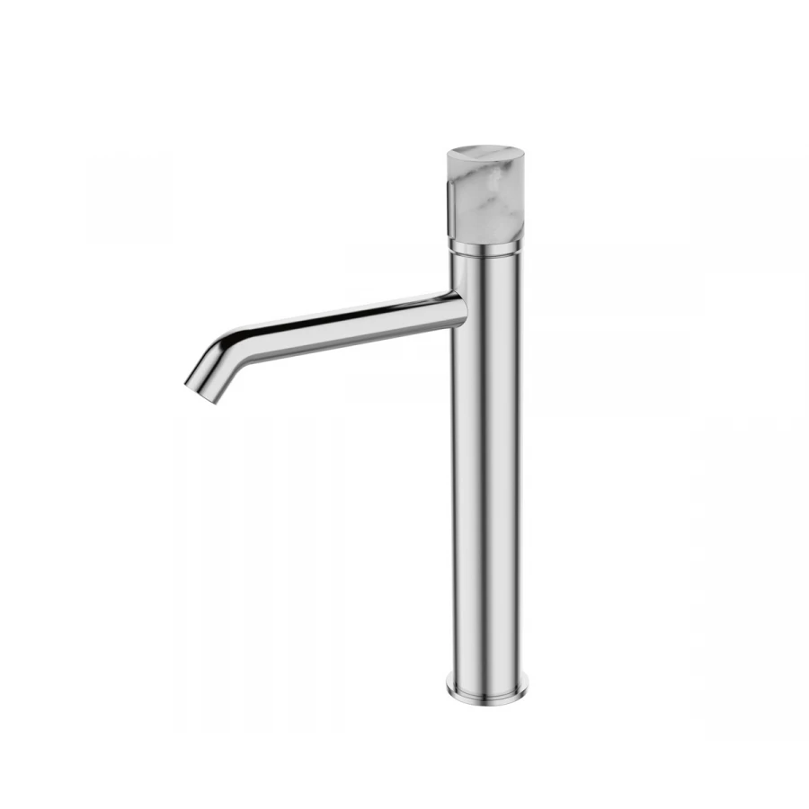 Смеситель высокий на раковину Bronze de Luxe Focus хром/мрамор 24615CM