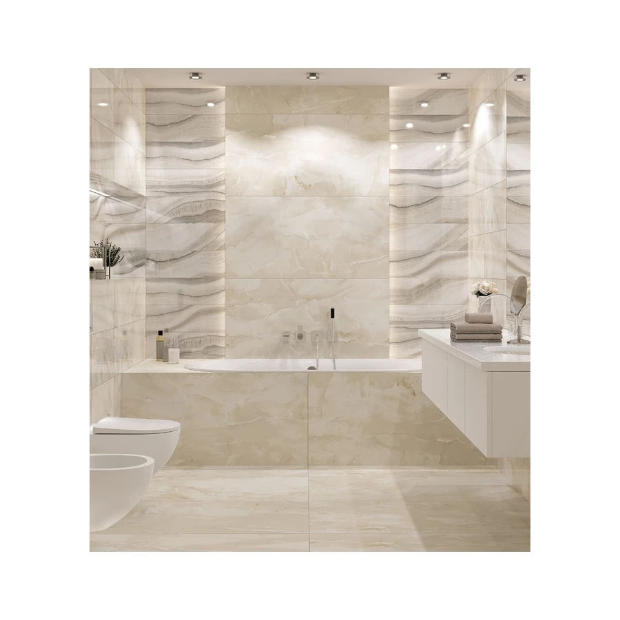 Керамический гранит Kerranova Onice Milky Lapp K-95/LR 120х60x1 см