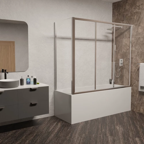 Шторка на ванну RGW SC-81 SC-41 + Z-52 Прозрачное 04118187-11 180х70 см